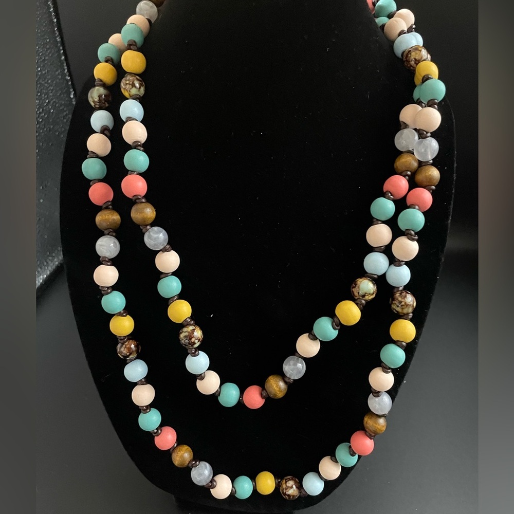 Plunder Design Fashion Jewelry Sawyer Marie Beaded 64” Necklace